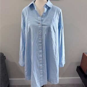 Crown & Ivy Sky Blue Shirt Dress